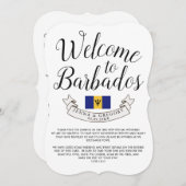 バーベードスへようこそ | 結婚式のお土産 招待状 (正面/裏面)
