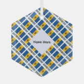 バーベード バーベード人 フラグ タイル 黒 個人用 ガラスオーナメント (正面)