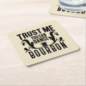 バーボンおもしろいダンスワードアートパーティー スクエアペーパーコースター (アングル)