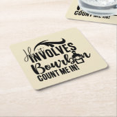 バーボンおもしろいドリンカーズパーティー スクエアペーパーコースター (アングル)