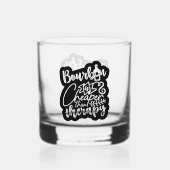バーボンおもしろい安いセラピーワードアート ウイスキーグラス (正面)