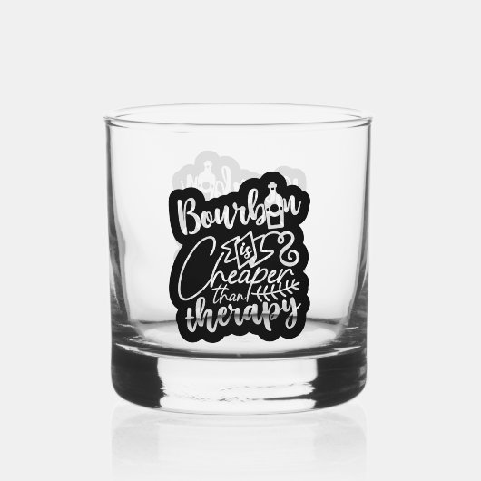 バーボンおもしろい安いセラピーワードアート ウイスキーグラス (裏面)