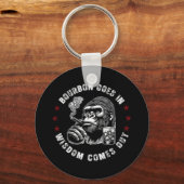 バーボンが知恵来を出すモンキーウイスキー(o) キーホルダー (正面)