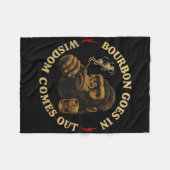 バーボンが知恵来を出すモンキーウイスキー(o) フリースブランケット (正面(横))