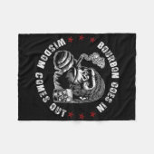 バーボンが知恵来を出すモンキーウイスキー(o) フリースブランケット (正面(横))