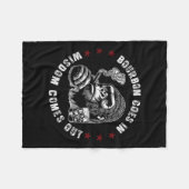 バーボンが知恵来を出すモンキーウイスキー(o) フリースブランケット (正面(横))