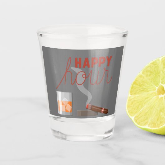 バーボンと葉巻とハッピーアワー ショットグラス (正面)