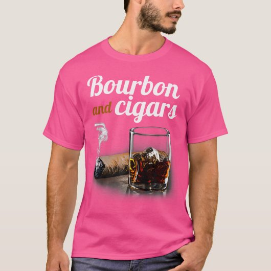 バーボンと葉巻の至福の喫煙 Tシャツ (正面)