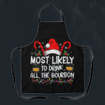 バーボンのクリスマスを全部飲む可能性が高い エプロン<br><div class="desc">バーボン一家のクリスマスを全部飲むおもしろい可能性が最も高い</div>