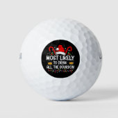 バーボンのクリスマスを全部飲む可能性が高い ゴルフボール (正面)