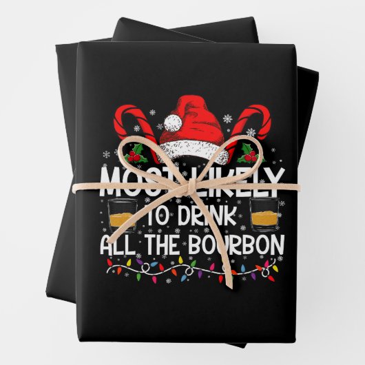 バーボンのクリスマスを全部飲む可能性が高い ラッピングペーパーシート (インサイチュ)
