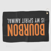 バーボンは私の精神動物のヴィンテージアメリカン ゴルフタオル (横)