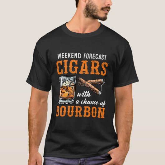 バーボンを飲むドリンカーでタバコを吸う Tシャツ (正面)
