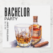 バーボンアンドシガーバチュラーパーティ リキュールボトルラベル (シングルラベル)