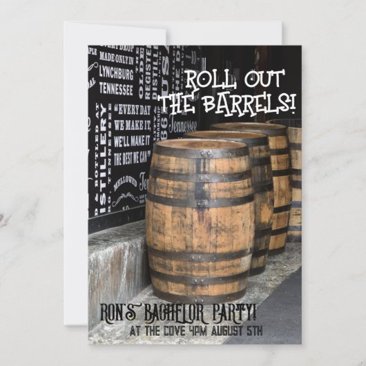 バーボンウイスキーバチュラーパーティ招待状 招待状 (正面)