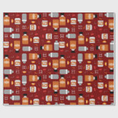 バーボンウイスキー柄 ラッピングペーパー (フラット)