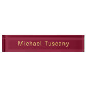 バーボンゴールド プロフェッショナル トレンディ ミニマリスト テキスト デスクネームプレート (正面)