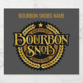 バーボンスヌブ – ウイスキーおもしろいドリンカー リキュールボトルラベル (シングルラベル)