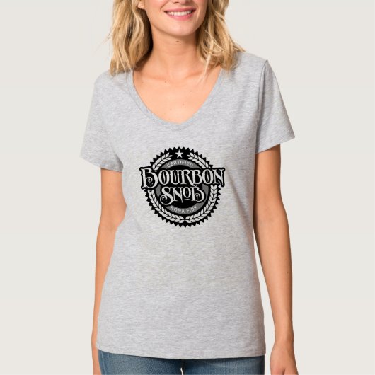 バーボンスヌブ – ウイスキーおもしろいドリンカー Tシャツ (正面)