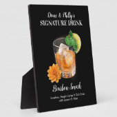 バーボンスマッシュカクテルバーシグネチャードリンクサイン フォトプラーク (側面)