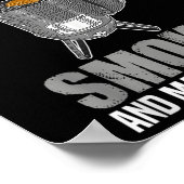 バーボンスモーカーおもしろいバーベキューグリル ポスター (角)