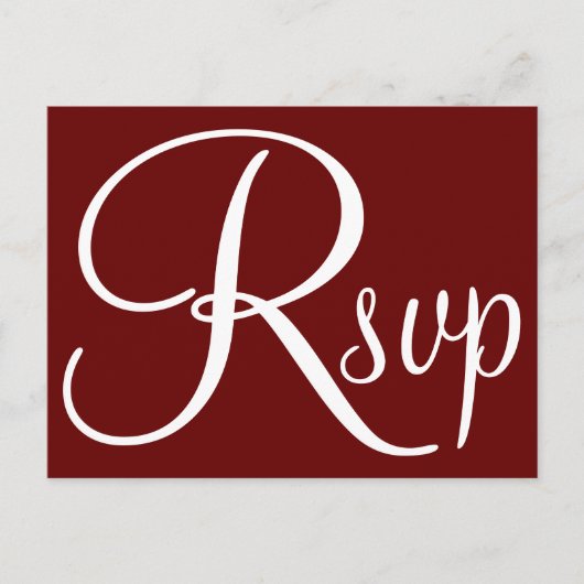 バーボンディーとホワイトのミニマルな現代的なRSVP インビテーションポストカード (正面)