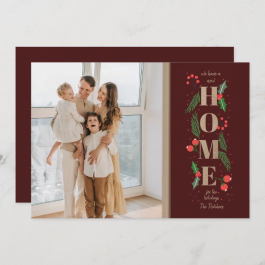 バーボンディーの休暇用新居の写真の引っ越し シーズンカード (正面/裏面)