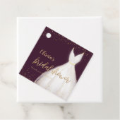 バーボンディーゴールドグリッターエレガントドレス ブライダルシャワー フェイバータグ (インサイチュ)