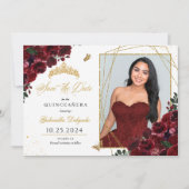 バーボンディーゴールドフォトカード キンセアニエラ セーブ・ザ・デート 招待状 (正面)