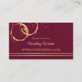 バーボンディーゴールドワインワ結婚式ウェブサイト挿入カード エンクロージャーカード