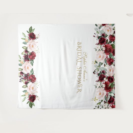 バーボンディーブルーシュのブライダルシャワーの写真撮影用背景 タペストリー (正面(横))