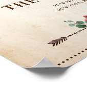 バーボンディー ネイビー フラワー ラスティック ウェディング ウェルカム サイン (角)