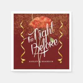 バーボンディ・エレガント・フラワーズ・ザ・ナイト・ビフォア・ナプキン スタンダードカクテルナプキン