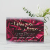 バーボンディ エレガント ミニマル ウェディング リハーサル ディナー 招待状 (スタンド正面)