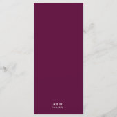 バーボンディ クラシック エレガント ウェディング メニュー (裏面)