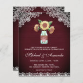 バーボンディ サンキライ 予算 ウェディング 招待状 (正面/裏面)