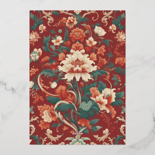 バーボンディ チノワジエ 結婚式 エレガント クラシック 箔招待状 (裏面)