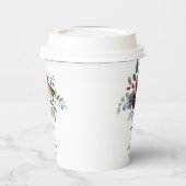 バーボンディ フラワル エレガント スクリプト 結婚式 リハーサル 紙コップ (左)