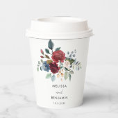 バーボンディ フラワル エレガント スクリプト 結婚式 リハーサル 紙コップ (裏面)