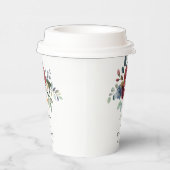 バーボンディ フラワル エレガント スクリプト 結婚式 リハーサル 紙コップ (右)