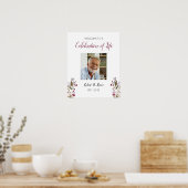 バーボンディ フラワーの歓迎 ライフのお祝いの写真 ポスター (キッチン)