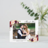 バーボンディ フラワーの結婚式写真のお礼 ポストカード (スタンド正面)