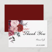 バーボンディ フラワー ウェディング サンクス カード (正面/裏面)