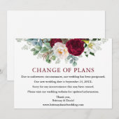 バーボンディ フラワー ウェディング プラン変更カード (正面/裏面)