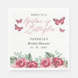 バーボンディ ライフタイム オブ バタフライ ブライダル シャワー スタンダードランチョンナプキン