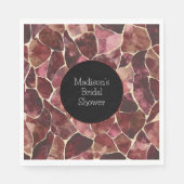 バーボンディ レッド おしゃれ アブストラクト ブライダル シャワー スタンダードランチョンナプキン (正面)