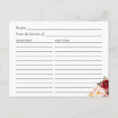 バーボンディ レッド シック フラワーブライダルシャワー レシピ ポストカード (裏面)