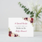 バーボンディ レッド シック フラワーブライダルシャワー レシピ ポストカード (スタンド正面)