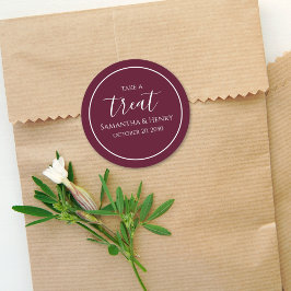 バーボンディ ワイン 結婚式 シンプル カリグラフィー スクリプト お菓子 ラウンドシール