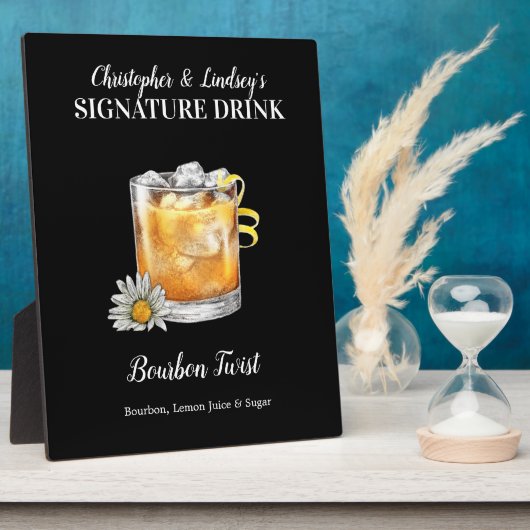 バーボンドリンク・このシグネチャードリンクPをパーソナライズ フォトプラーク (側面)